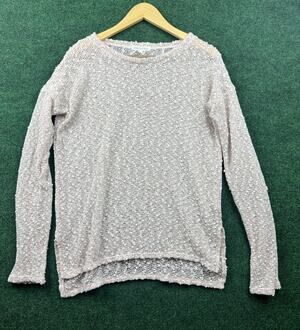 Aéropostale Women’s Metallic Knit Crew Neck Pullover Sweater